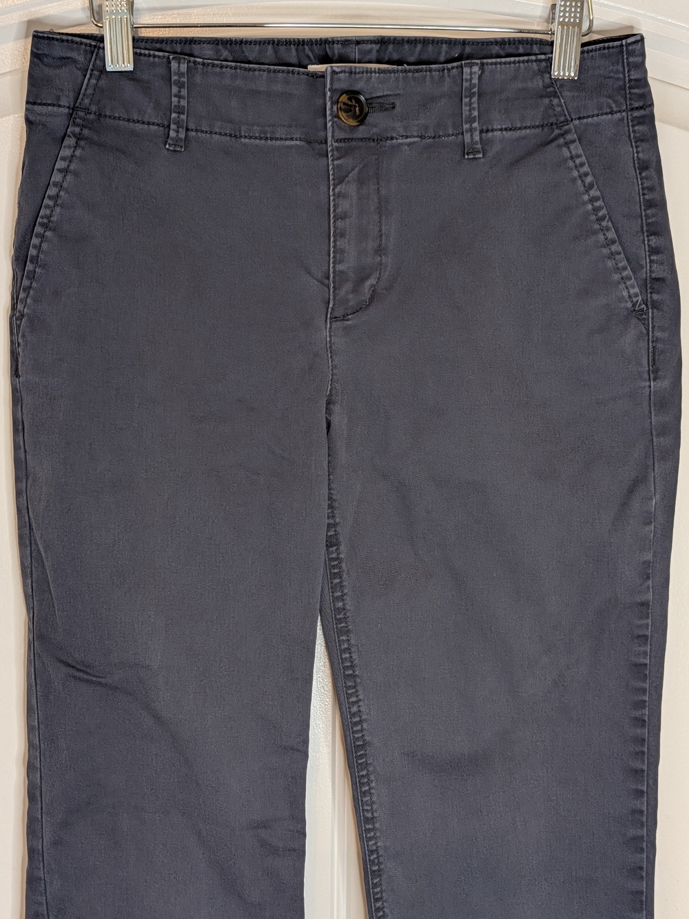 LOFT Petites Gray Slim Cropped Mid Rise Chino Pants - Picture 3 of 13